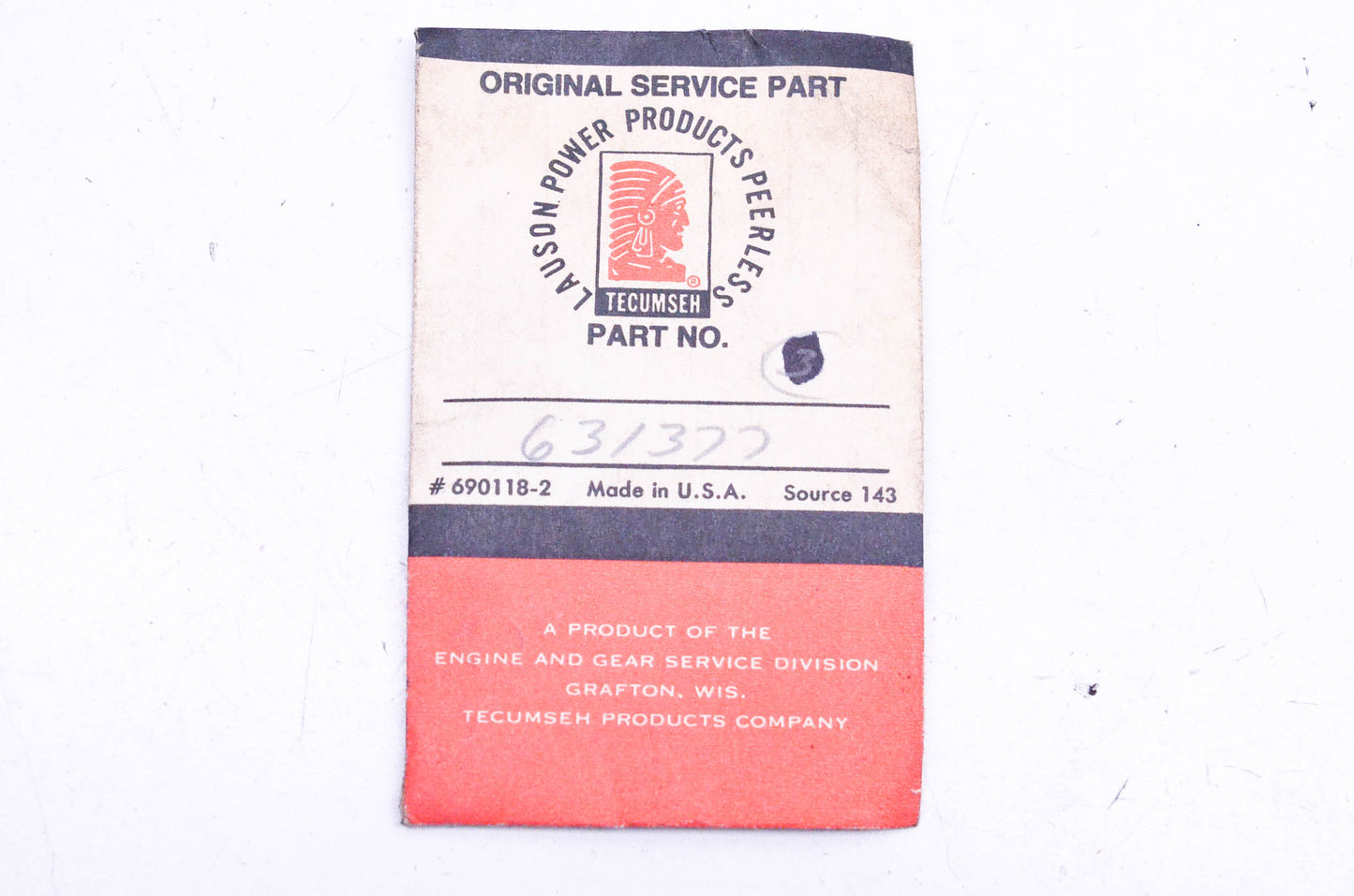 Tecumseh 631377 Welch Plug NOS