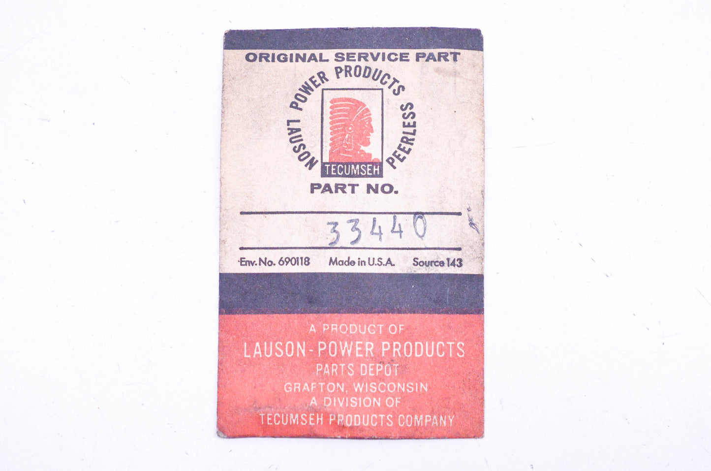 Tecumseh 33440 Brush Spring NOS