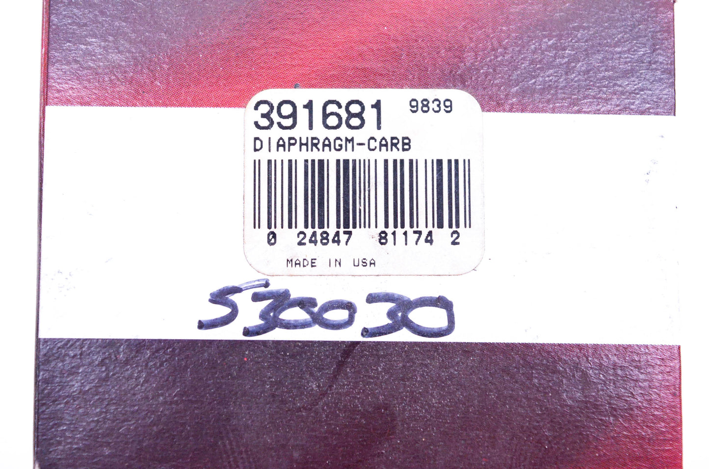 New OEM Briggs & Stratton 391681 Diaphragm NOS