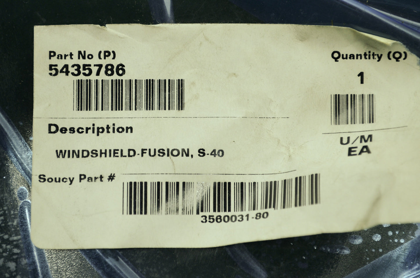 Windshield Smoke 2005 Fusion 900 NOS