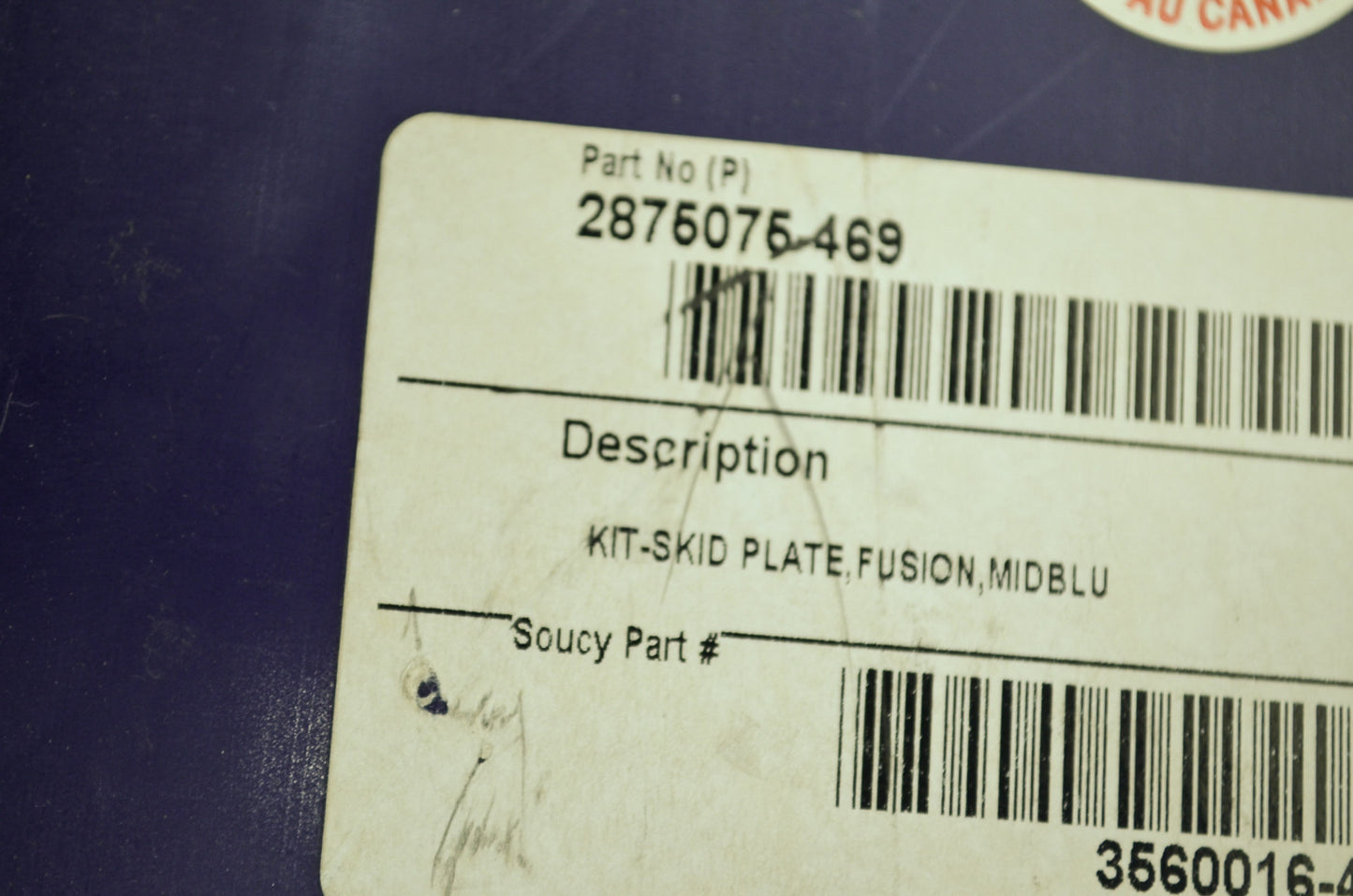 Skid Plate 05-06 Fusion Medium Blue NOS