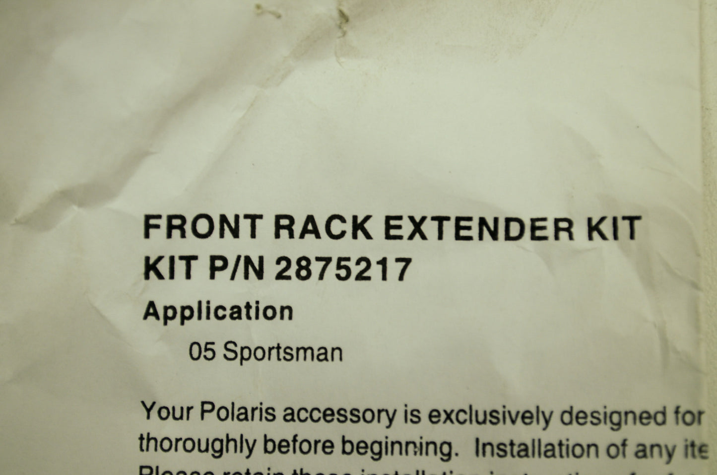Front Rack Extender Red NOS