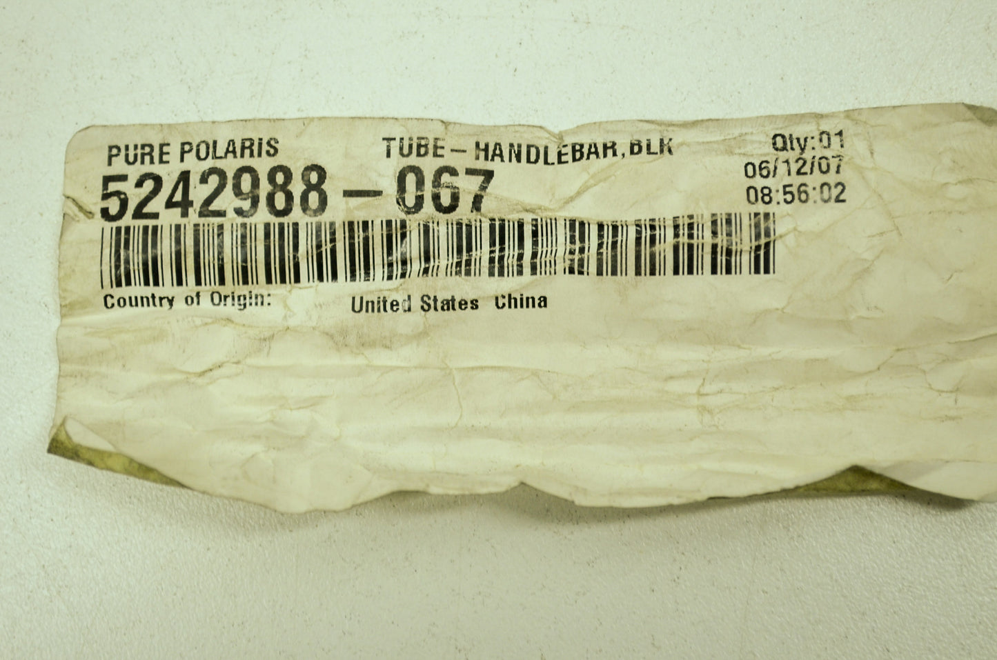OEM Polaris 5242988-067 Black Handlebar Tube NOS