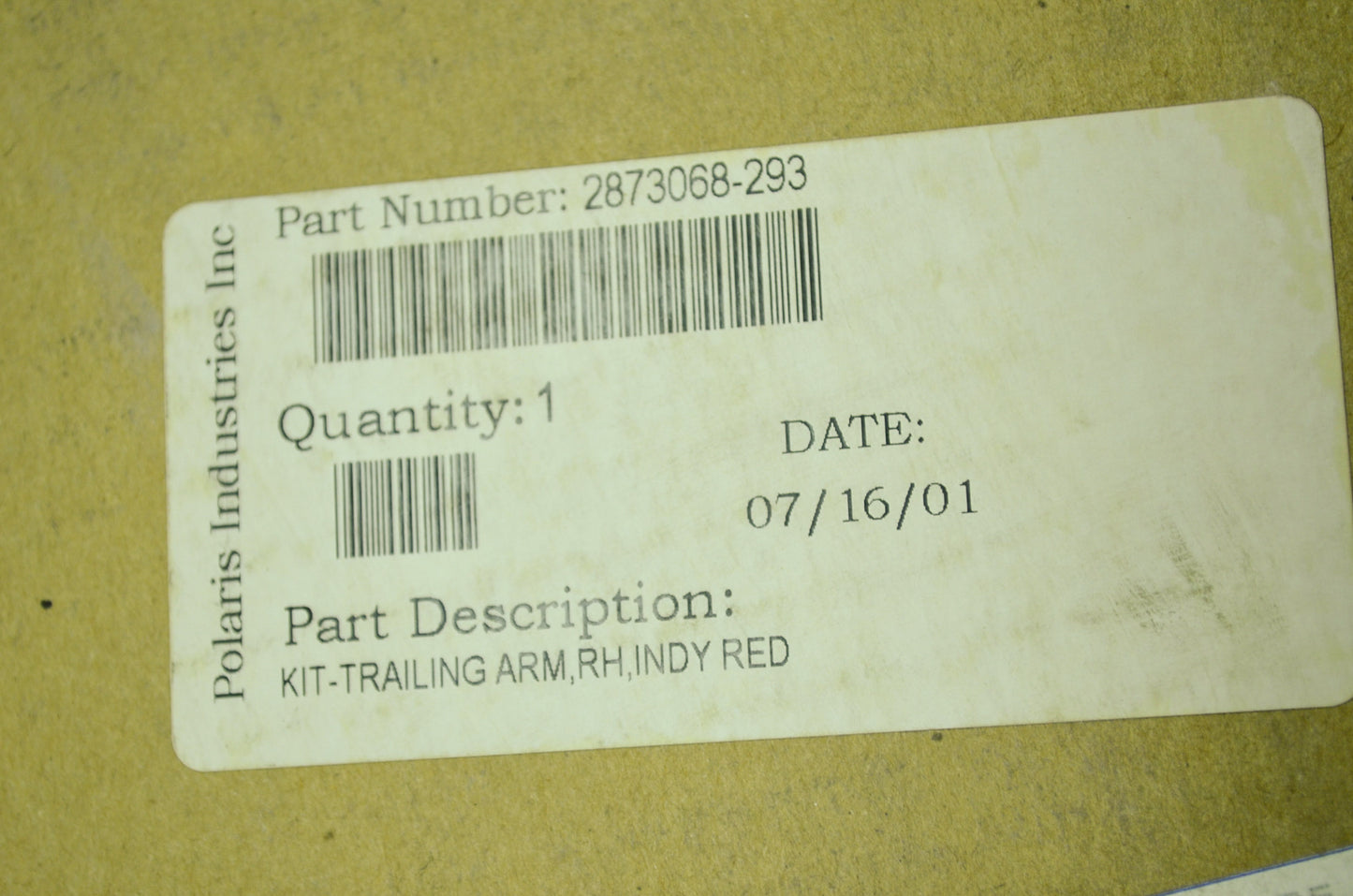 Trailing Arm RH Indy Red Edge XC NOS