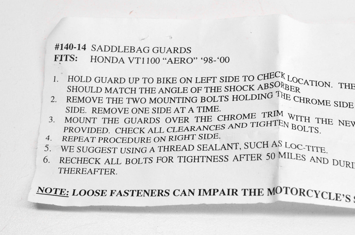 MC Enterprises 140-14, MC14014 Saddlebag Guard Kit NOS