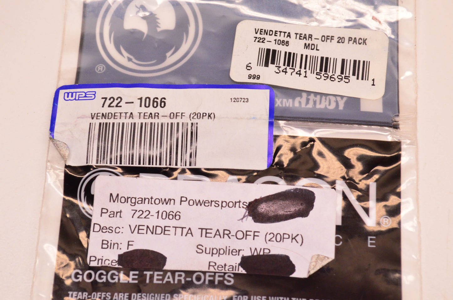 Dragon 722-1066 Vendetta Tear Off 20 Pack NOS