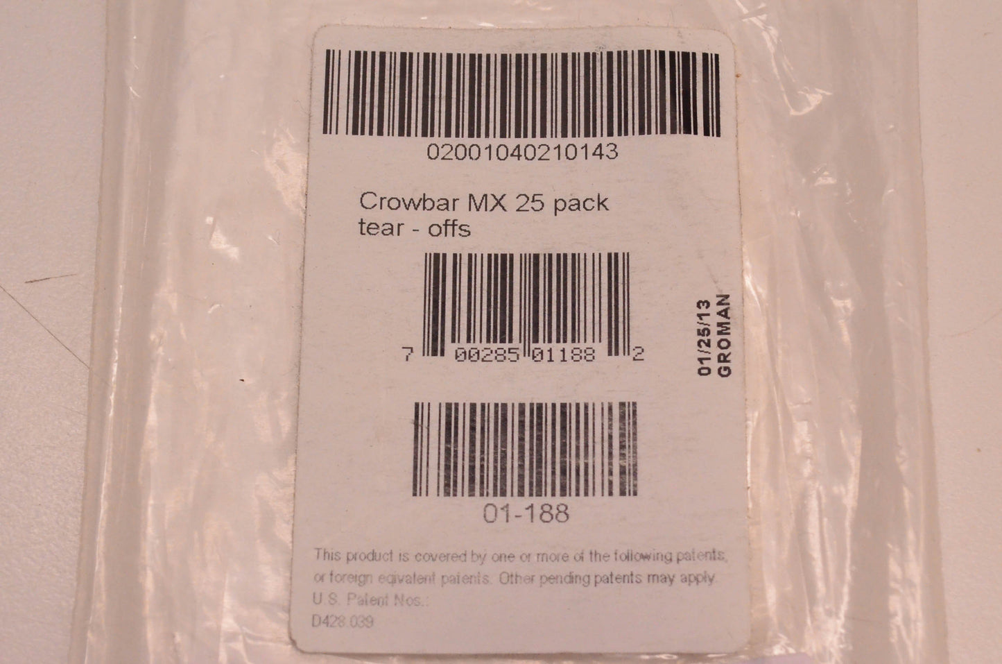 Oakley 01-188OA, 01-188 Crowbar MX Tear Off 25 Pack NOS