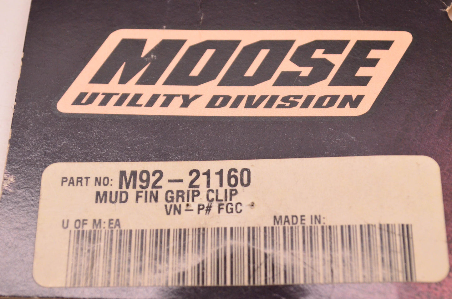 Moose Utility Division M92-21160 Finger Grip Clip NOS