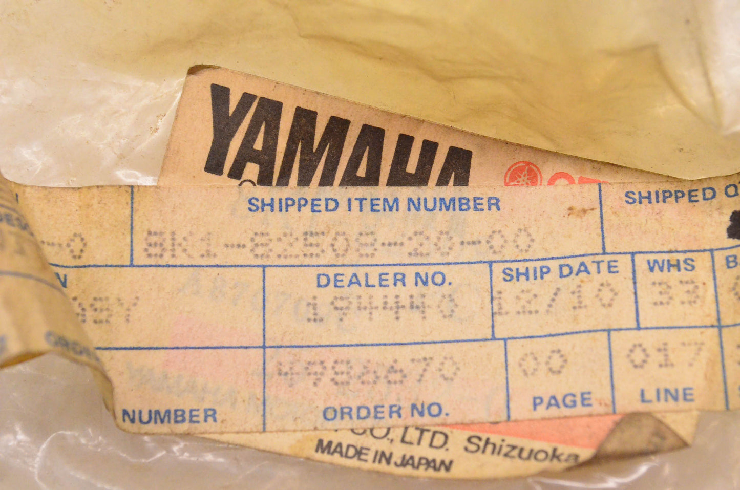New OEM Yamaha 8K1-82508-20 Main Switch Assembly NOS