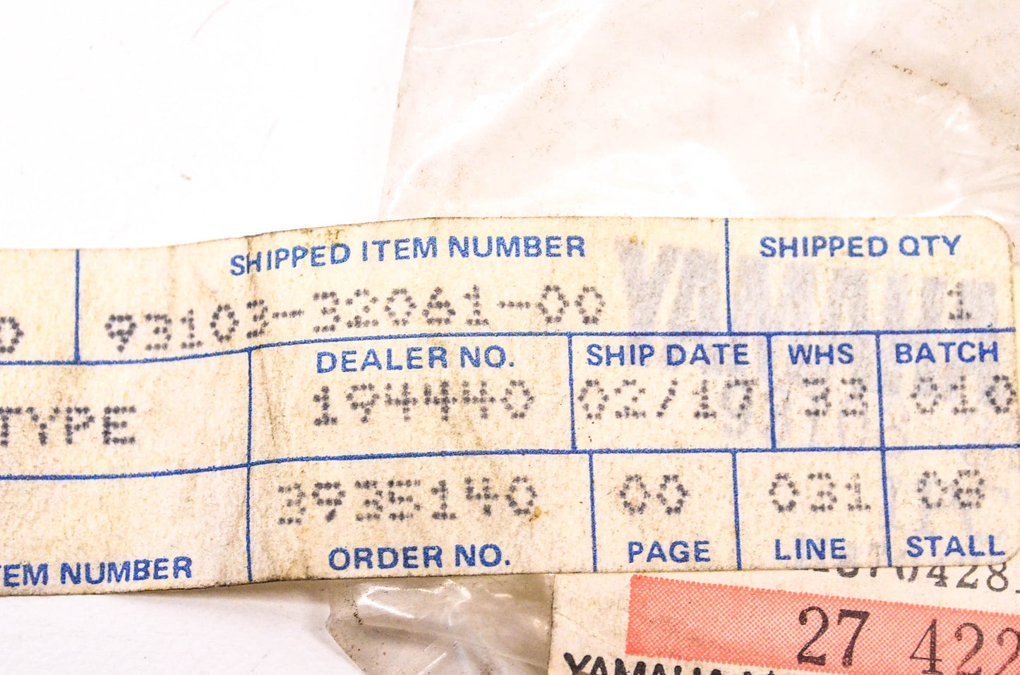 New OEM Yamaha 93103-32061-00 Oil Seal NOS