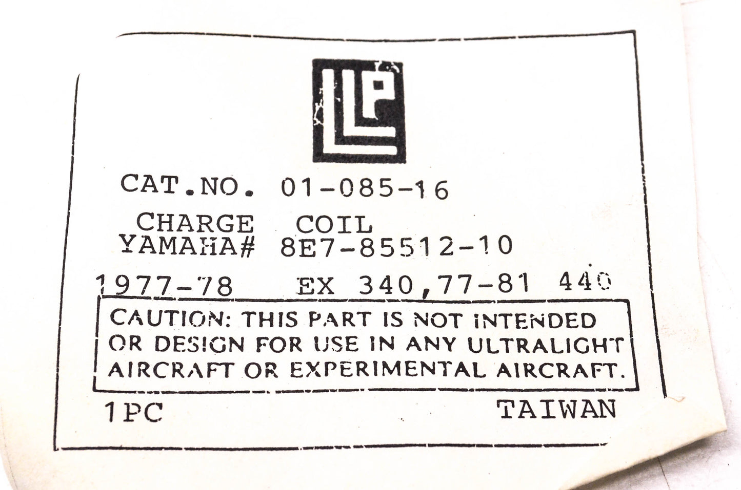LLP 8E7-85512-10-00 Charge Coil EX440, EX340, Snowmobile NOS