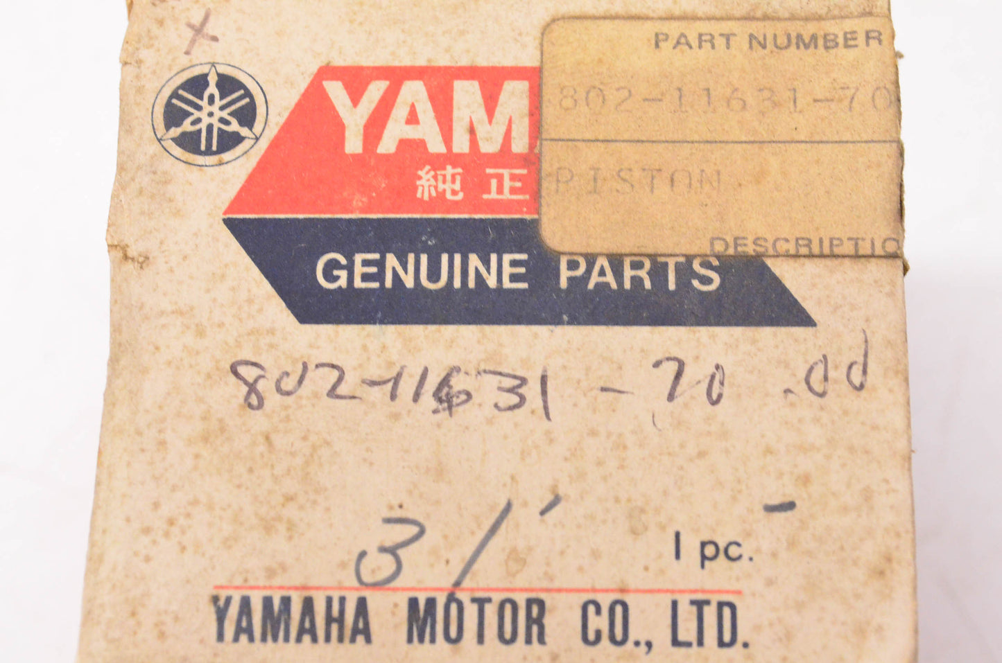 New OEM Yamaha 802-11631-70-00 Piston NOS