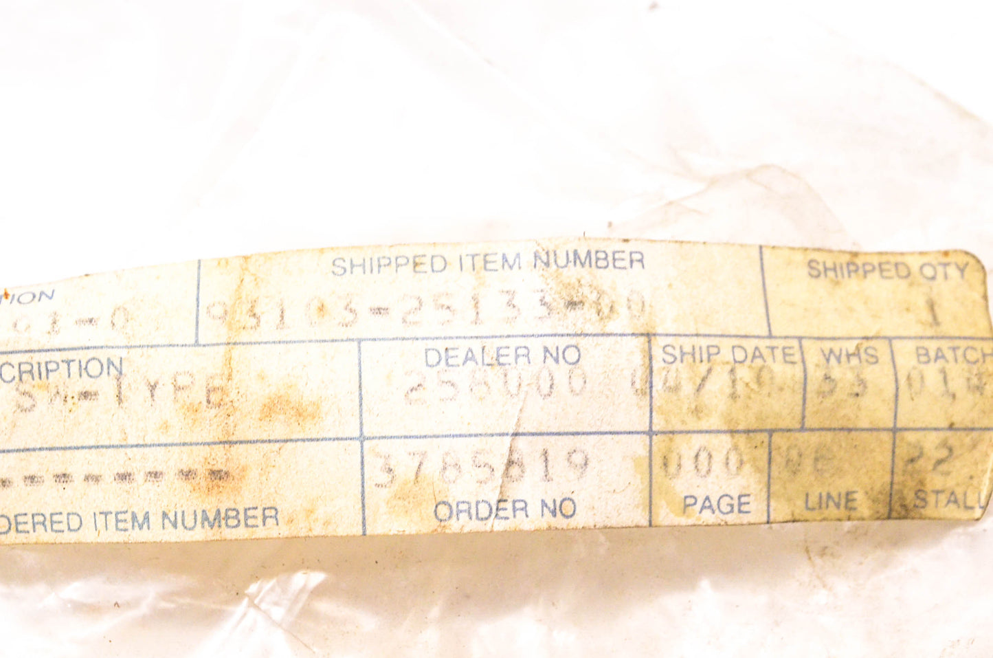 New OEM Yamaha 93103-25133-00 Oil Pump Seal NOS