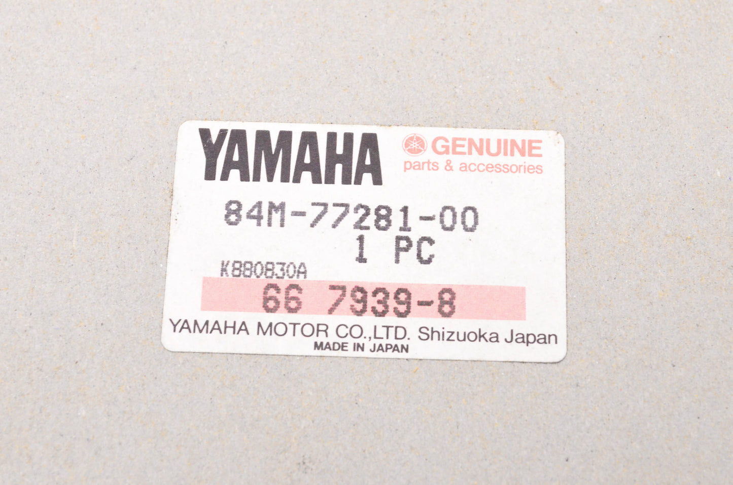 New OEM Yamaha 84M-77281-00-00 Exciter Stripe 1 Emblem NOS