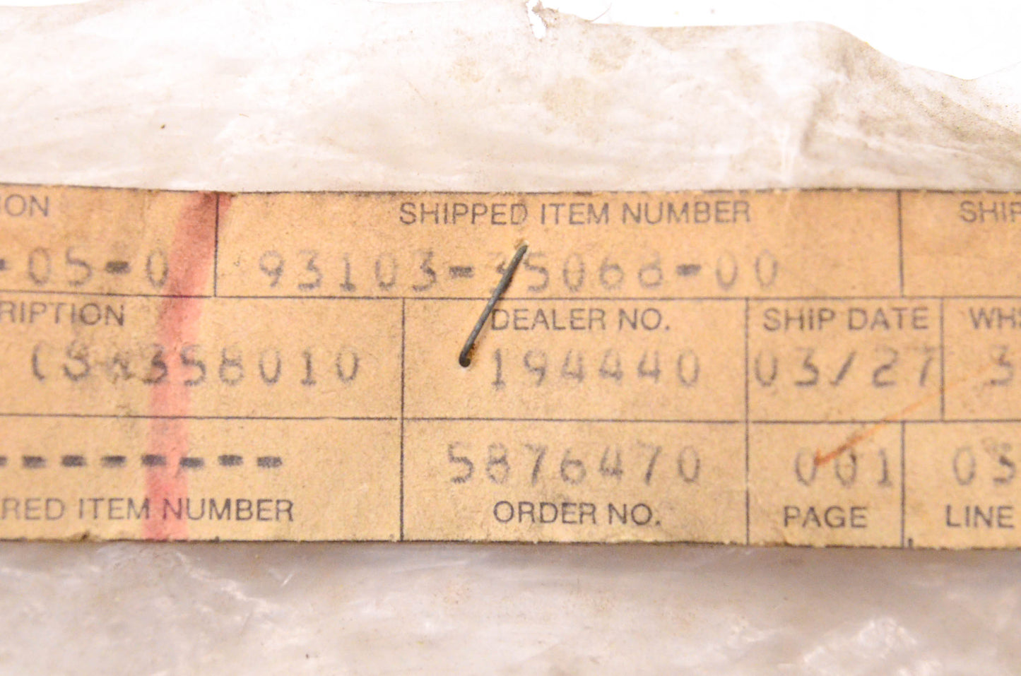 New OEM Yamaha 93103-35068-00 Oil Seal NOS