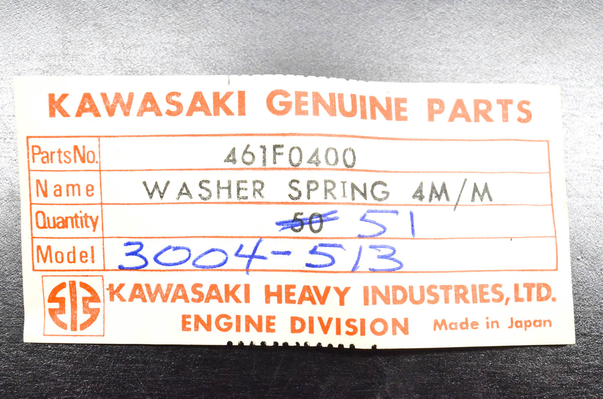 New OEM Kawasaki 461F0400 Silver 4mm Spring Washers Qty 2 NOS