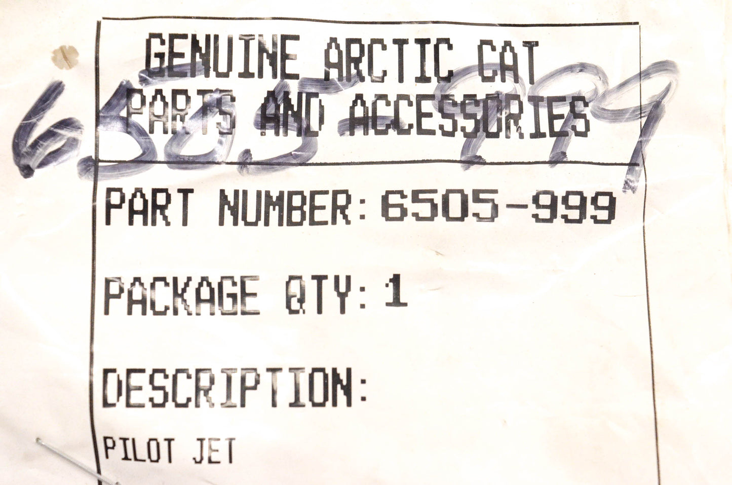 New OEM Arctic Cat 6505-999 Pilot Jet 17.5 NOS