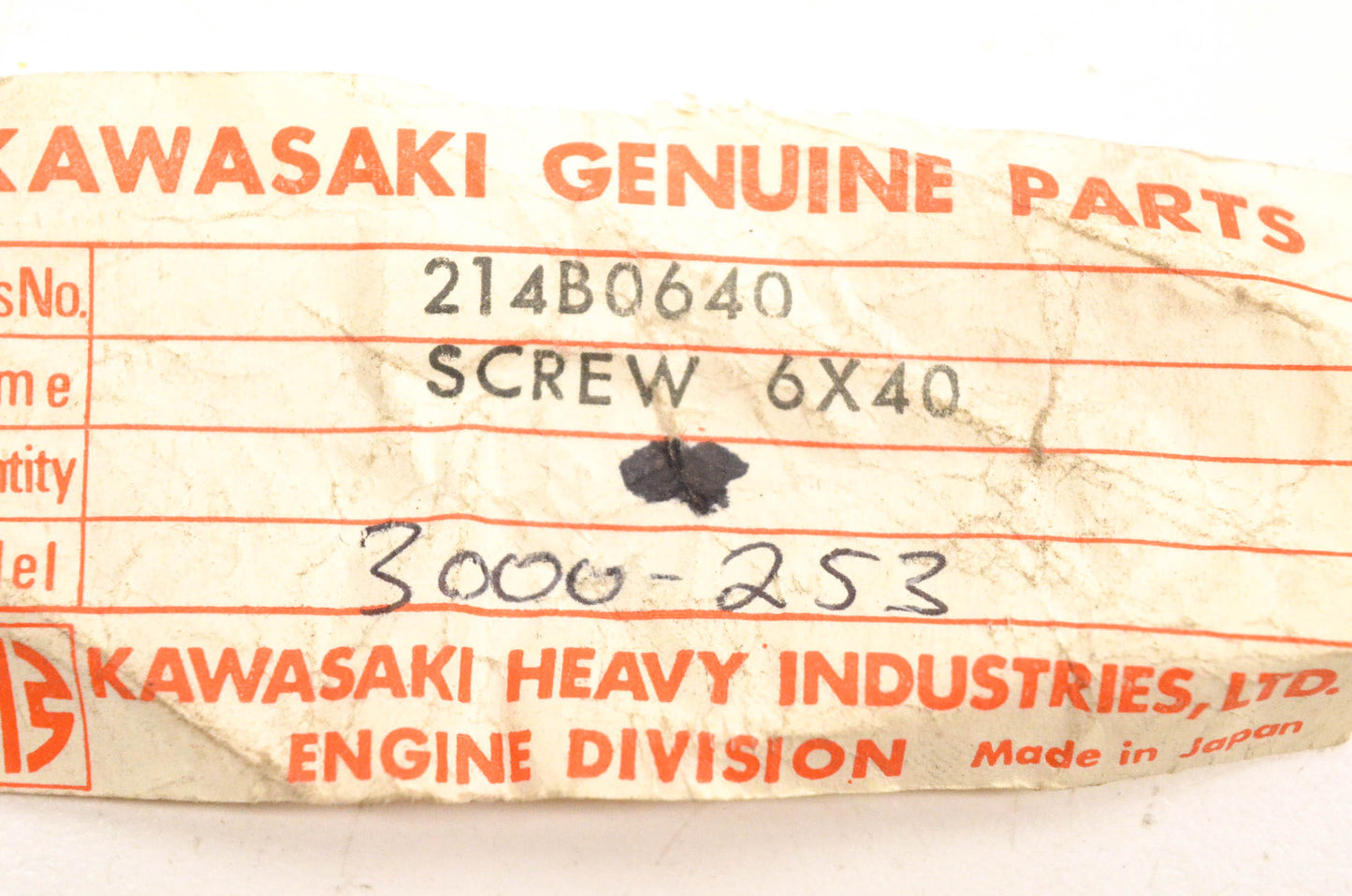 New OEM Arctic Cat 214B0640, 3000-253 Screws 6x40 Qty 2 NOS