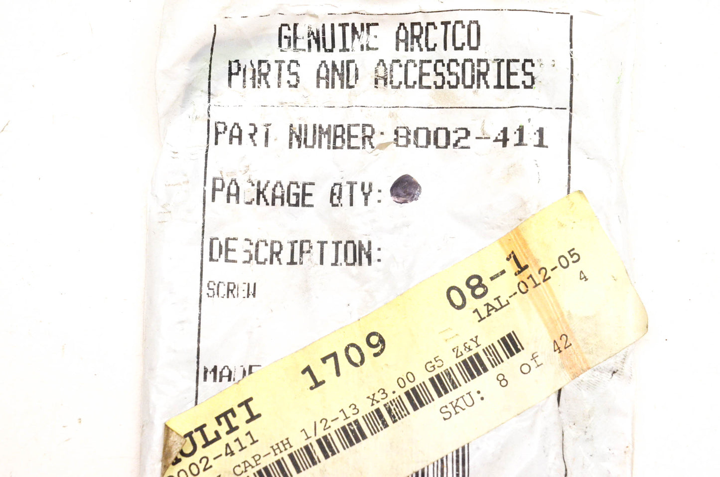 New OEM Arctic Cat 8002-411 Hex Head Cap Screw 1/2-13 X3.00 NOS