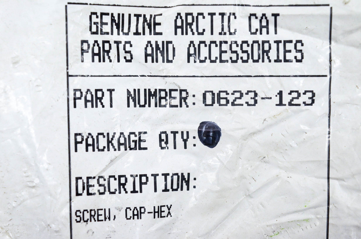 New OEM Arctic Cat 0623-123 Hex Head Cap Screw NOS