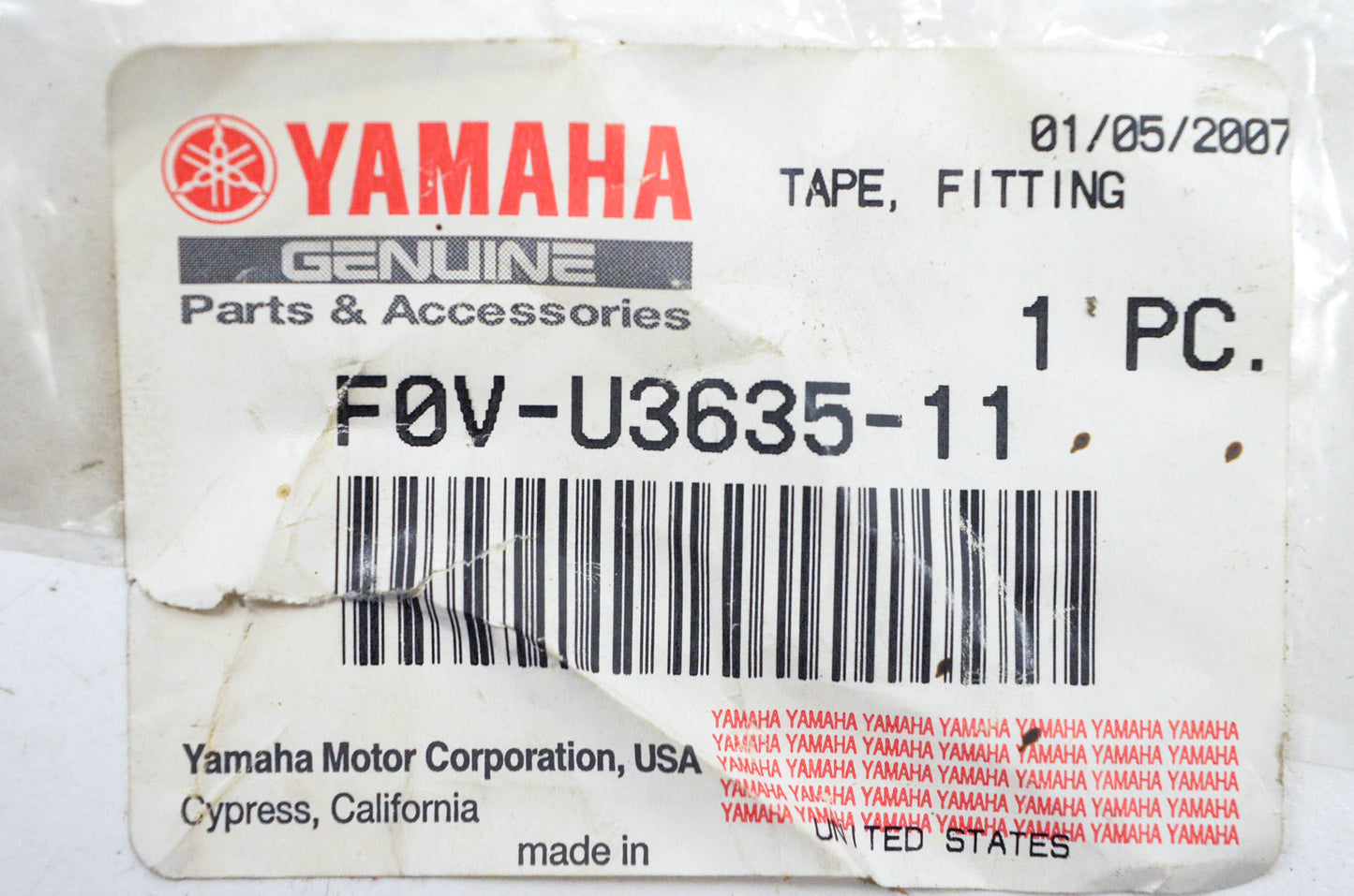 New OEM Yamaha F0V-U3635-11-00 Fitting Tape NOS