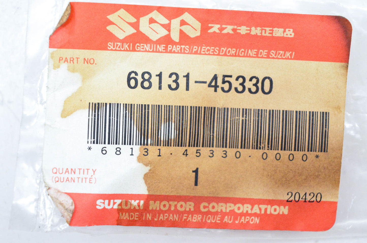 New OEM Suzuki 68131-45330 GS850L Gold Emblem NOS