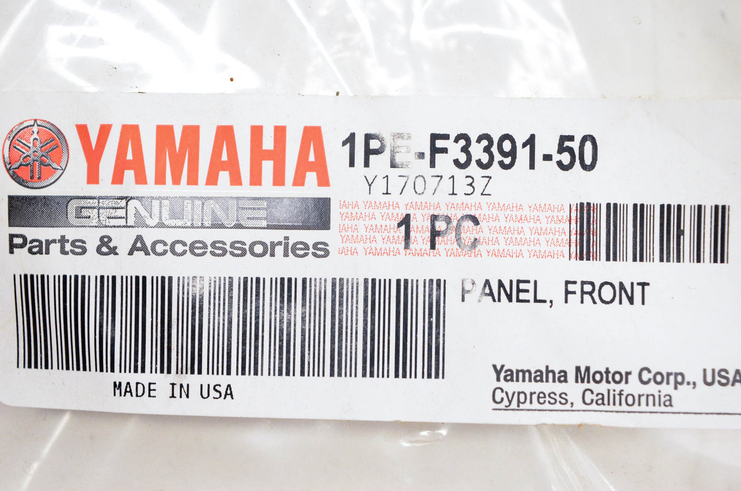 New OEM Yamaha 1PE-F3391-50-00 Front Panel NOS