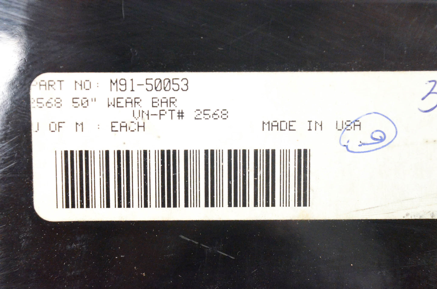 Moose Utility Division M91-50053 Steel Plow Wear Bar 50"x3" NOS