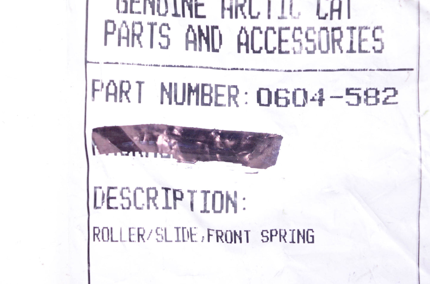 New OEM Arctic Cat 0604-582 Front Spring Roller/Slides Qty 2 NOS