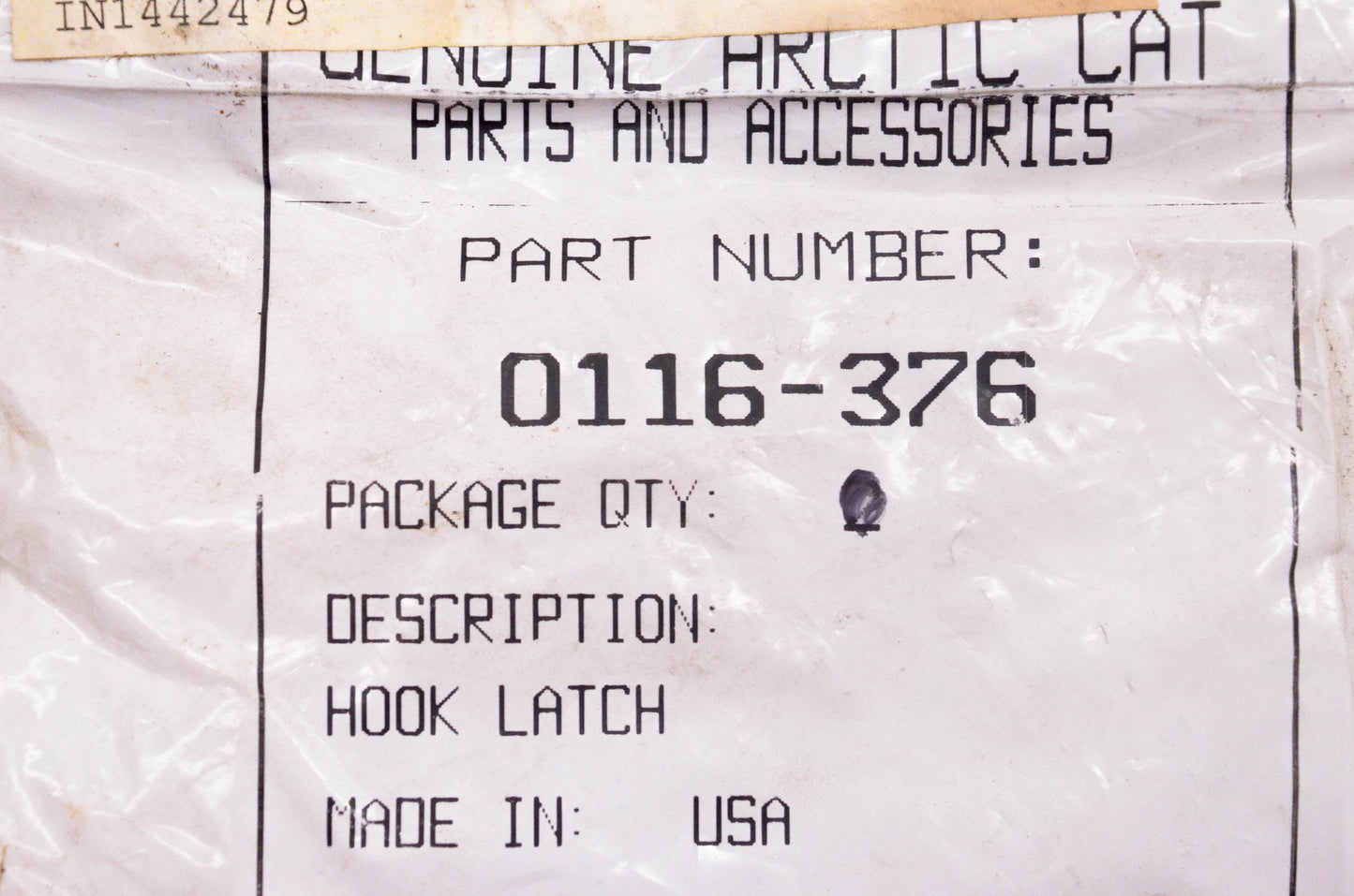 New OEM Arctic Cat 0116-376 Hood Latch NOS