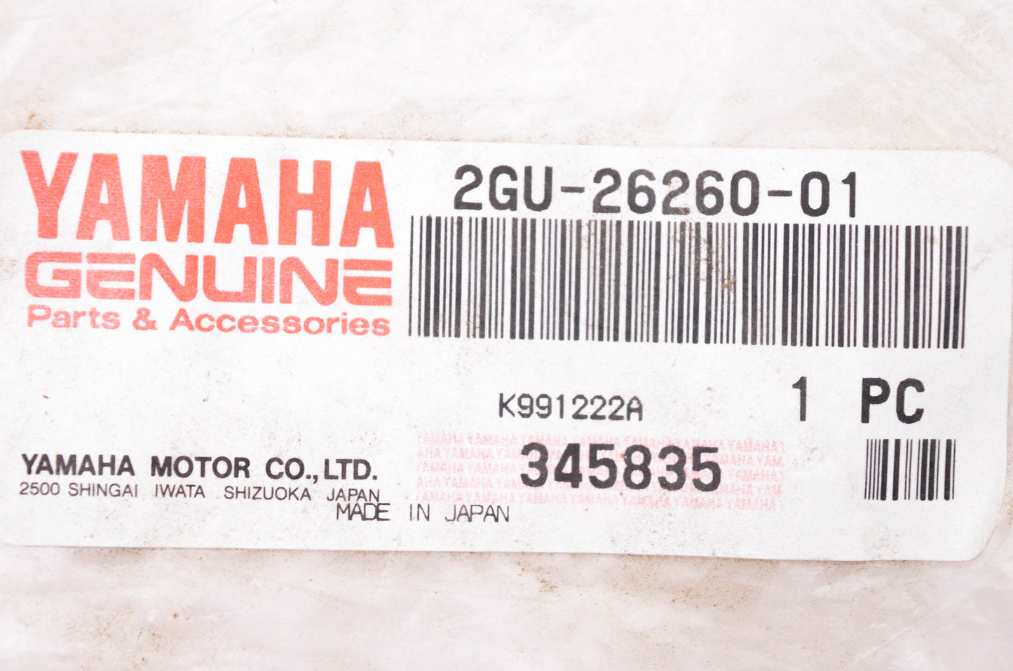 New OEM Yamaha 2GU-26260-01-00 Pump Throttle Cable Assembly NOS