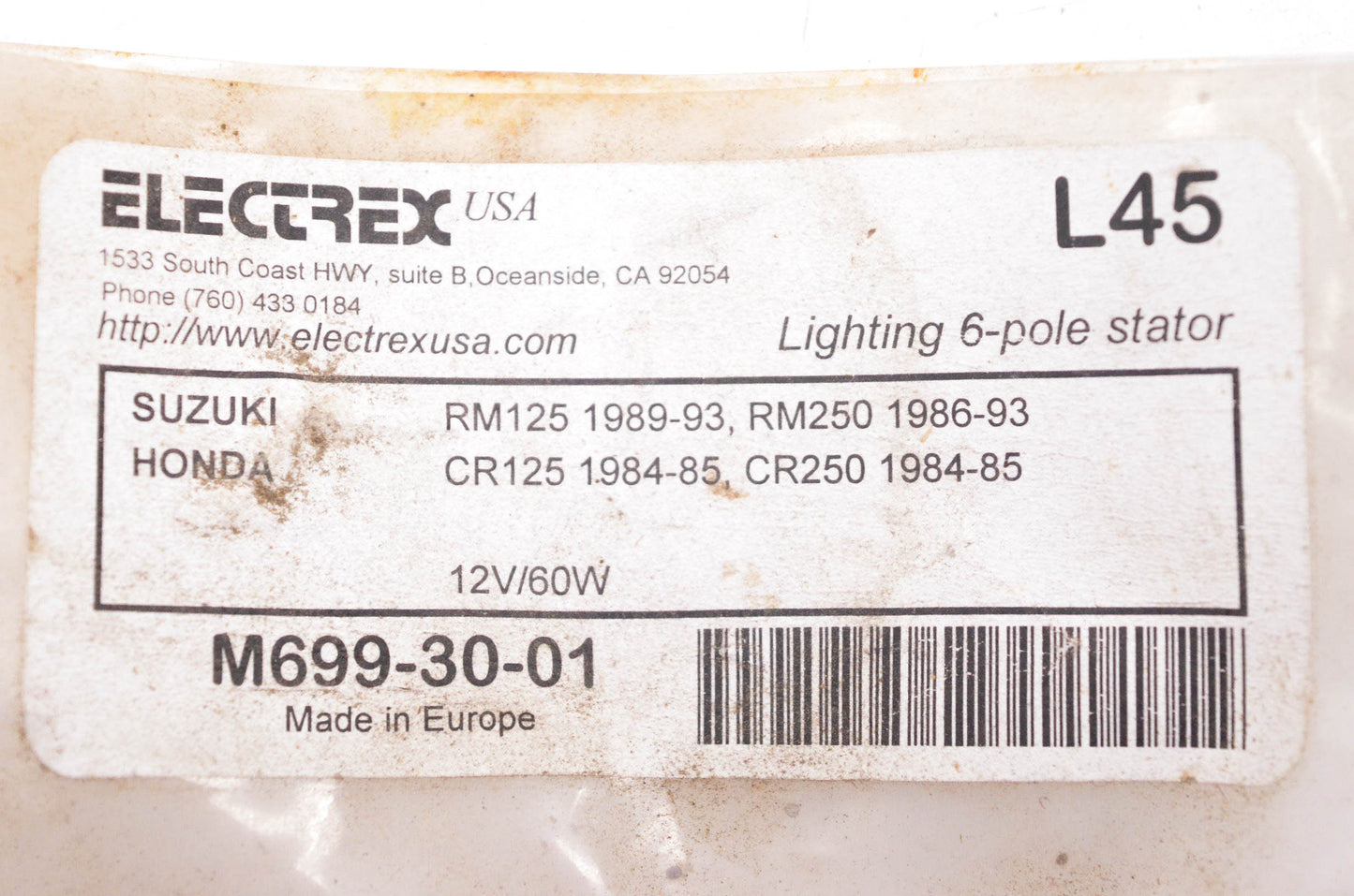 Electrex M699-30-01, L45 Ignition Stator Kit NOS