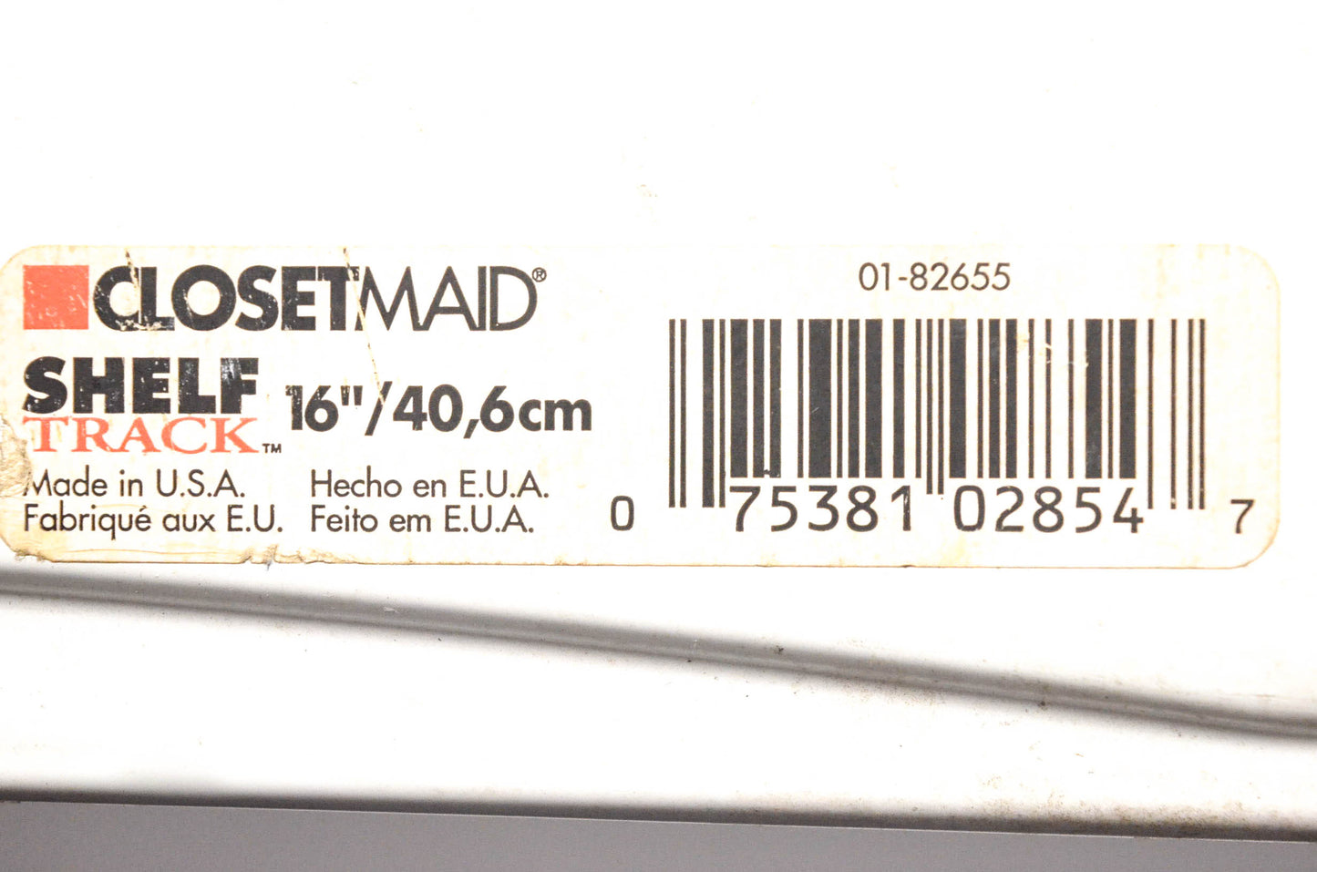 Closetmaid 01-82655 Shelf Track Bracket 16'/40,6cm NOS