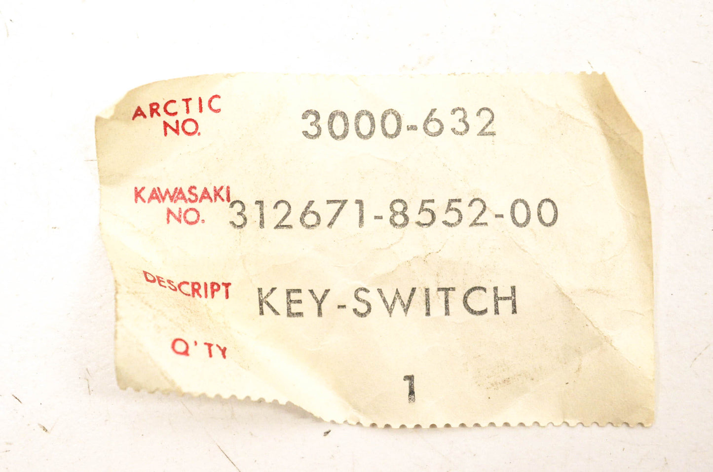 New OEM Arctic Cat 3000-632 Switch Key NOS