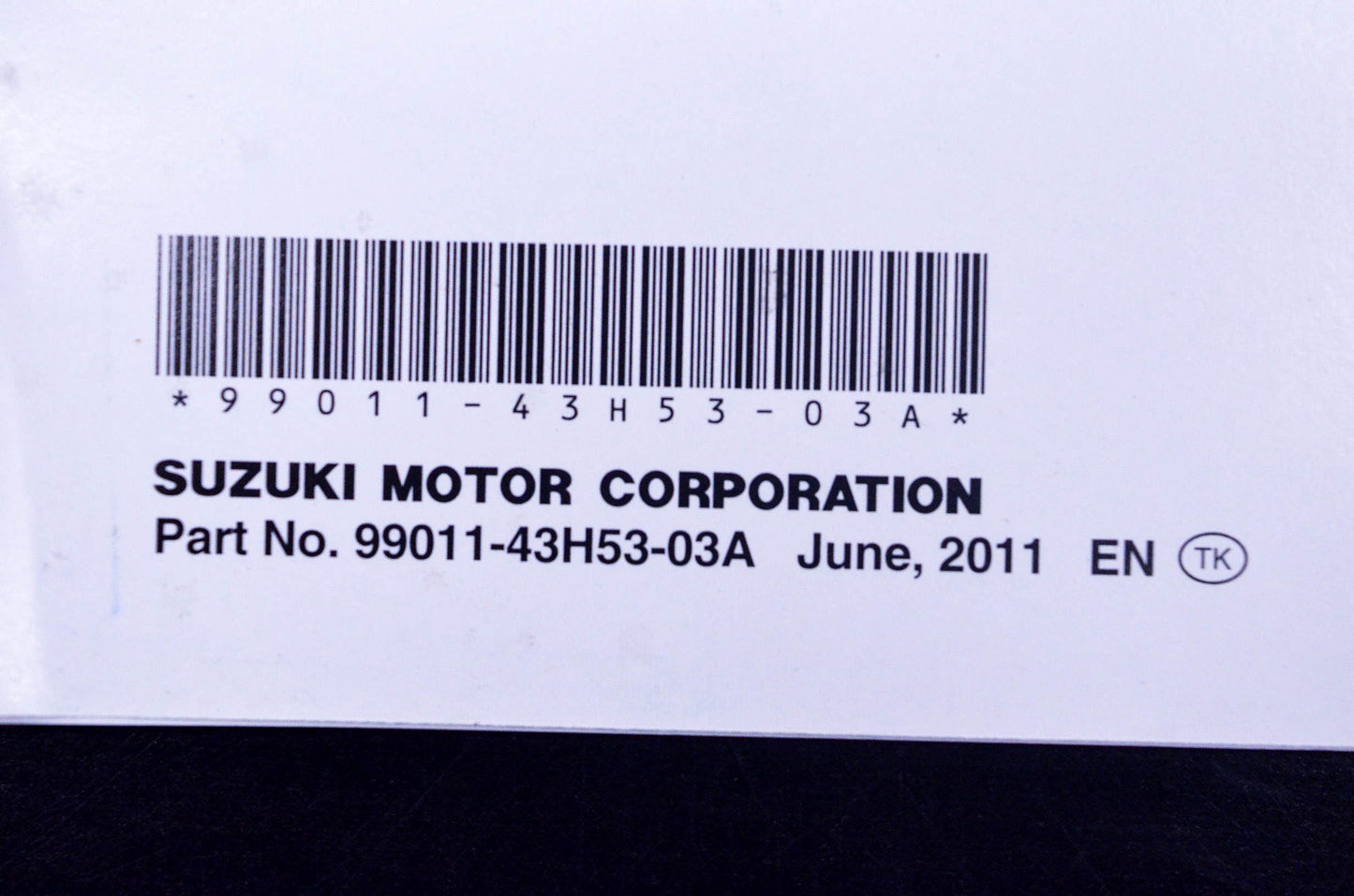 New OEM Suzuki 99011-43H53-03A VL800/C/T Owner's Manual NOS