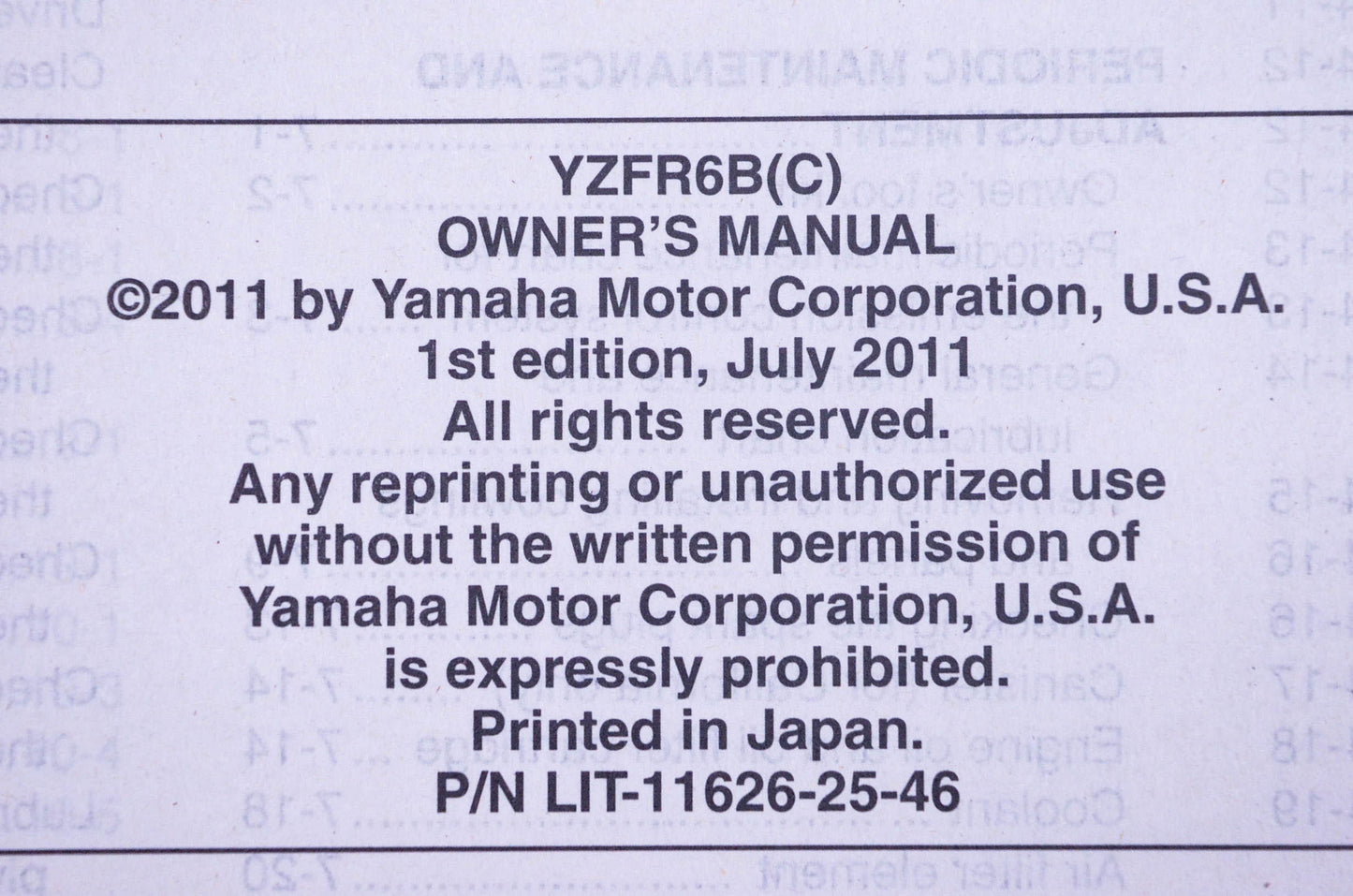 New OEM Yamaha LIT-11626-25-46 R6 YZFR6Bc Owner's Manuals & Tool Kit NOS
