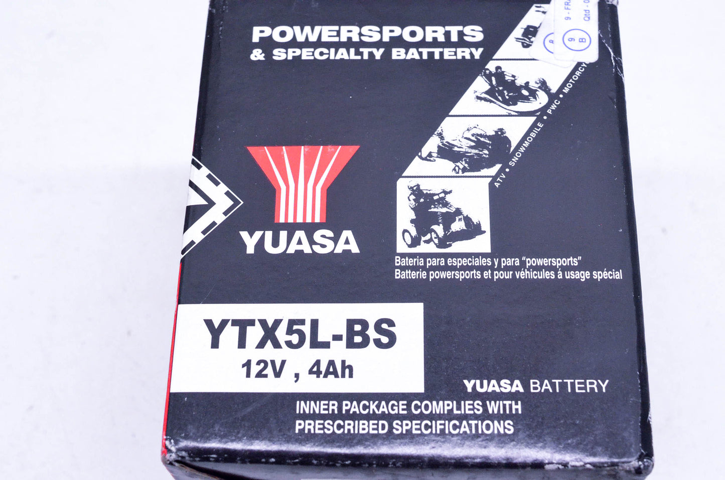 Yuasa YTX5L-BS 12V 4Ah Battery Kit NOS