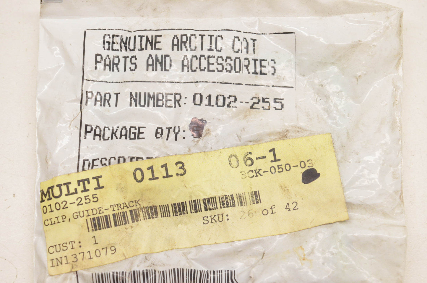 New OEM Arctic Cat 0102-255 Track Guide Clips Qty 4 NOS