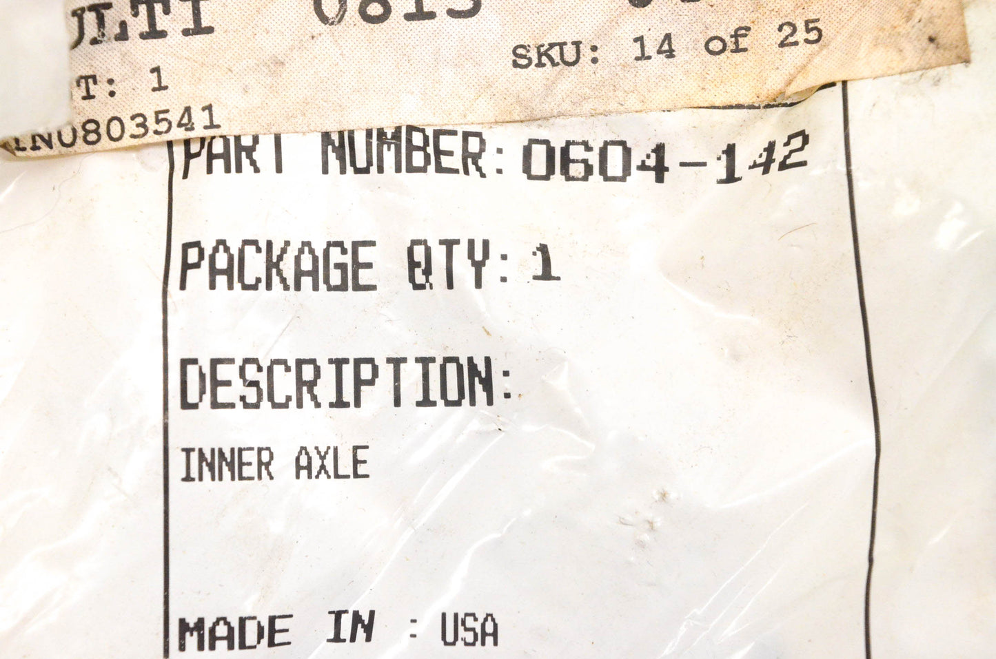 New OEM Arctic Cat 0604-142 Inner Axle NOS