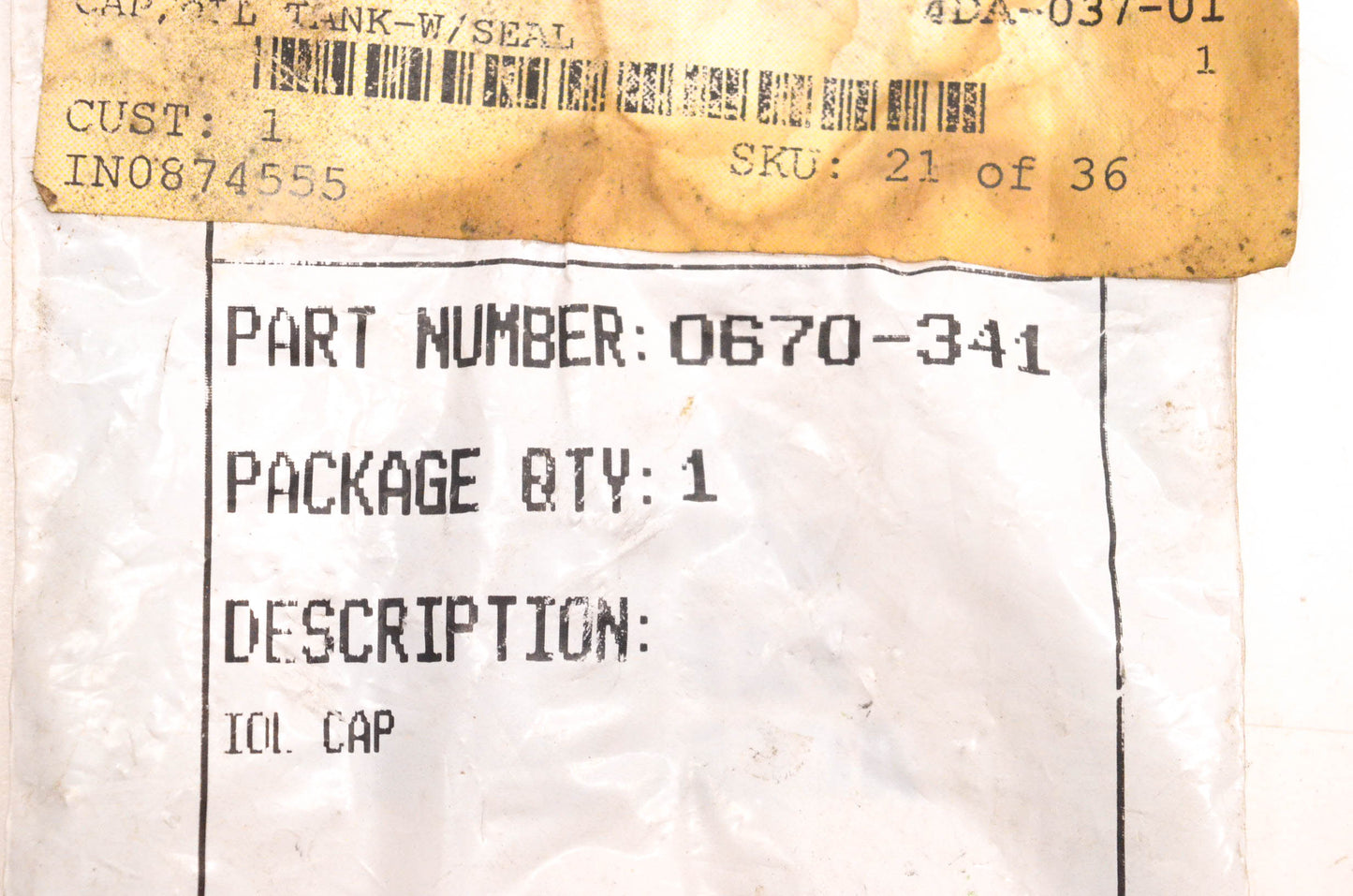 New OEM Arctic Cat 0670-341 Oil Tank Cap NOS