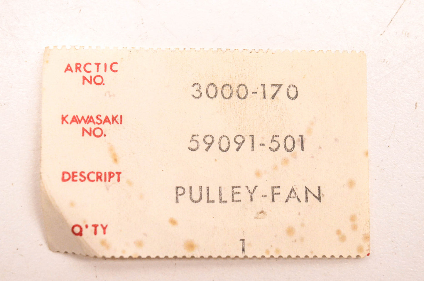 New OEM Arctic Cat 3000-170 Fan Pulley NOS