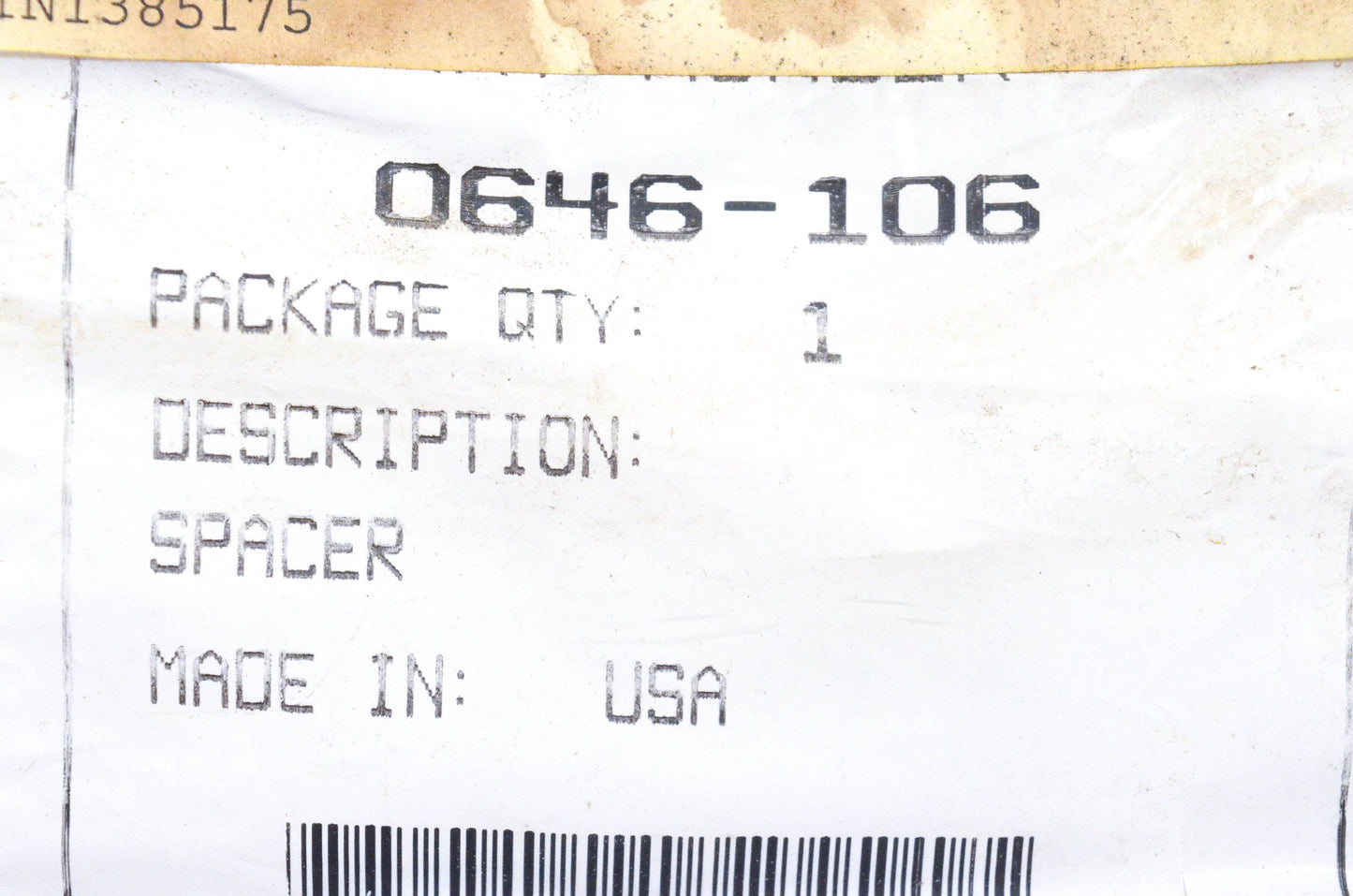 New OEM Arctic Cat 0646-106 Urethane Clutch Spacer NOS