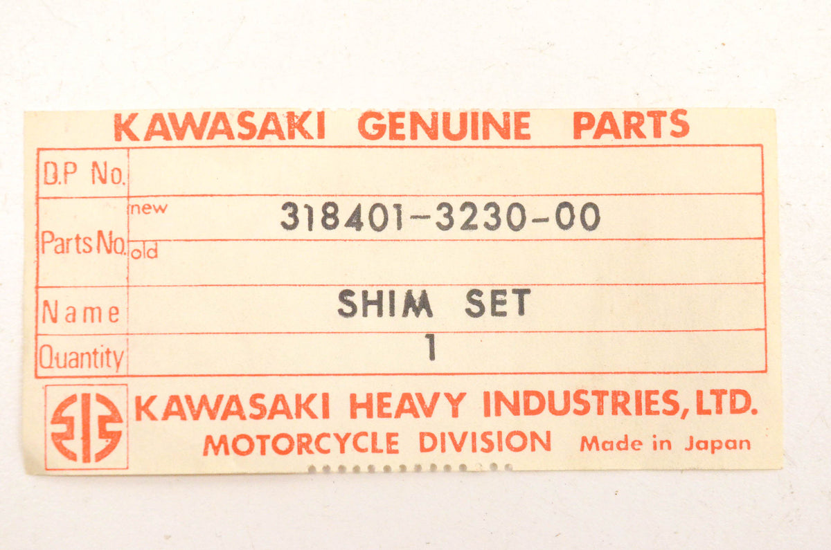 New OEM Kawasaki 318401-3230-00, 3000-158 Shim Kit NOS