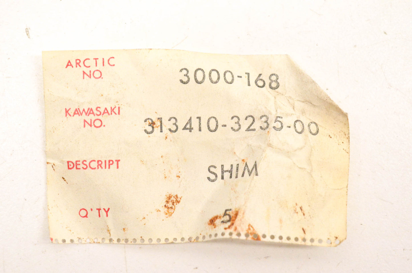 New OEM Arctic Cat 3000-168, 313410-3235-00 Shims Qty 3 NOS