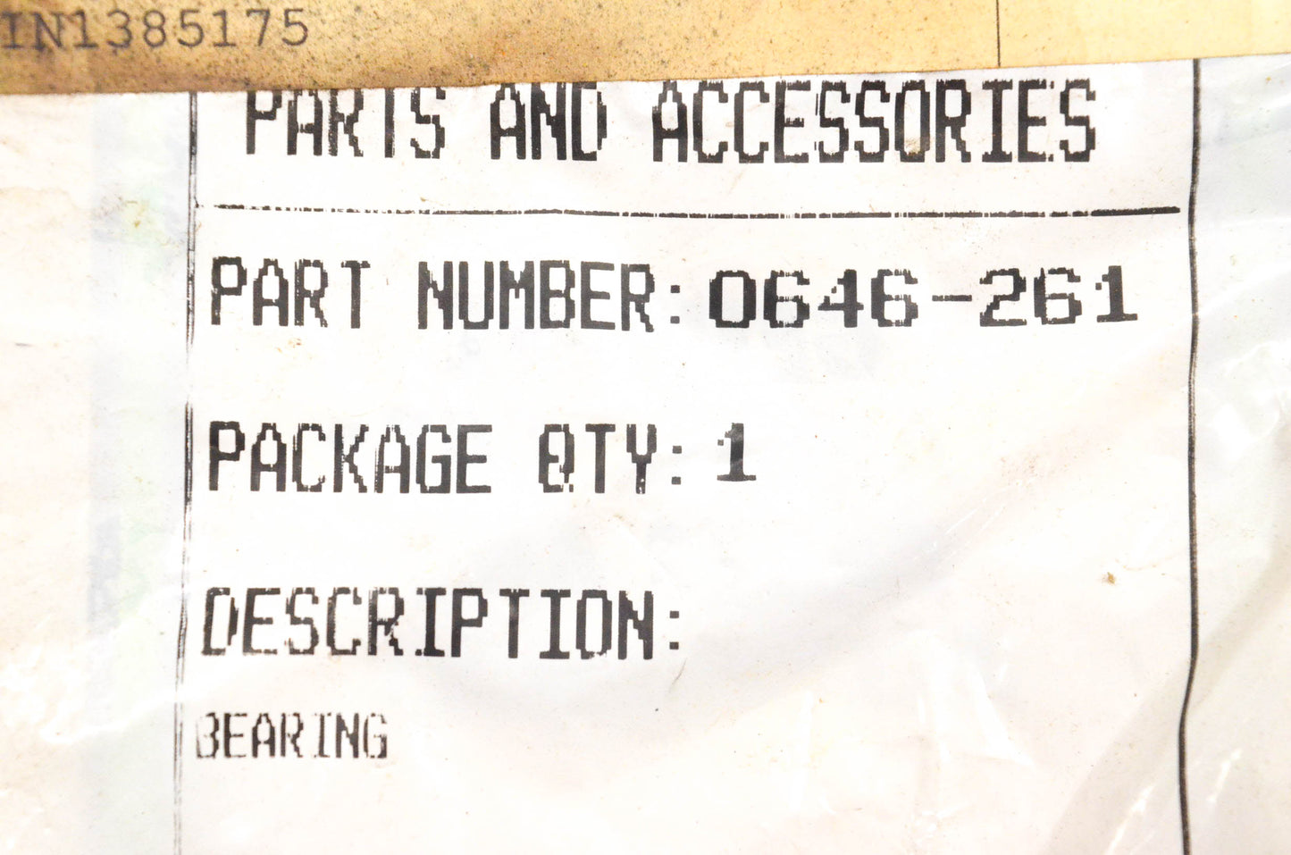 New OEM Arctic Cat 0646-261 Bearing Sheave NOS