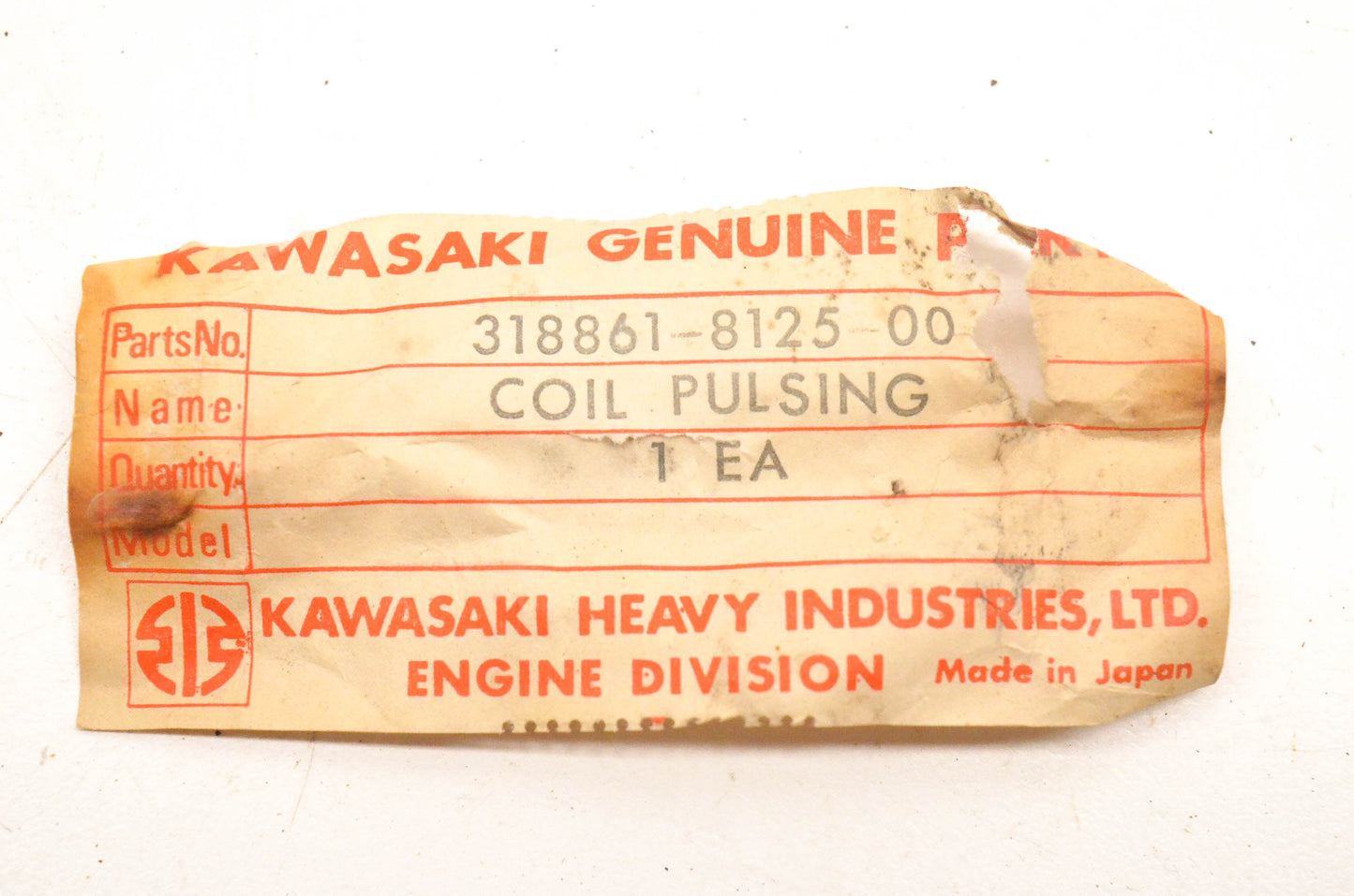 New OEM Kawasaki 318861-8125-00, 3000-291 Pulsing Coil NOS
