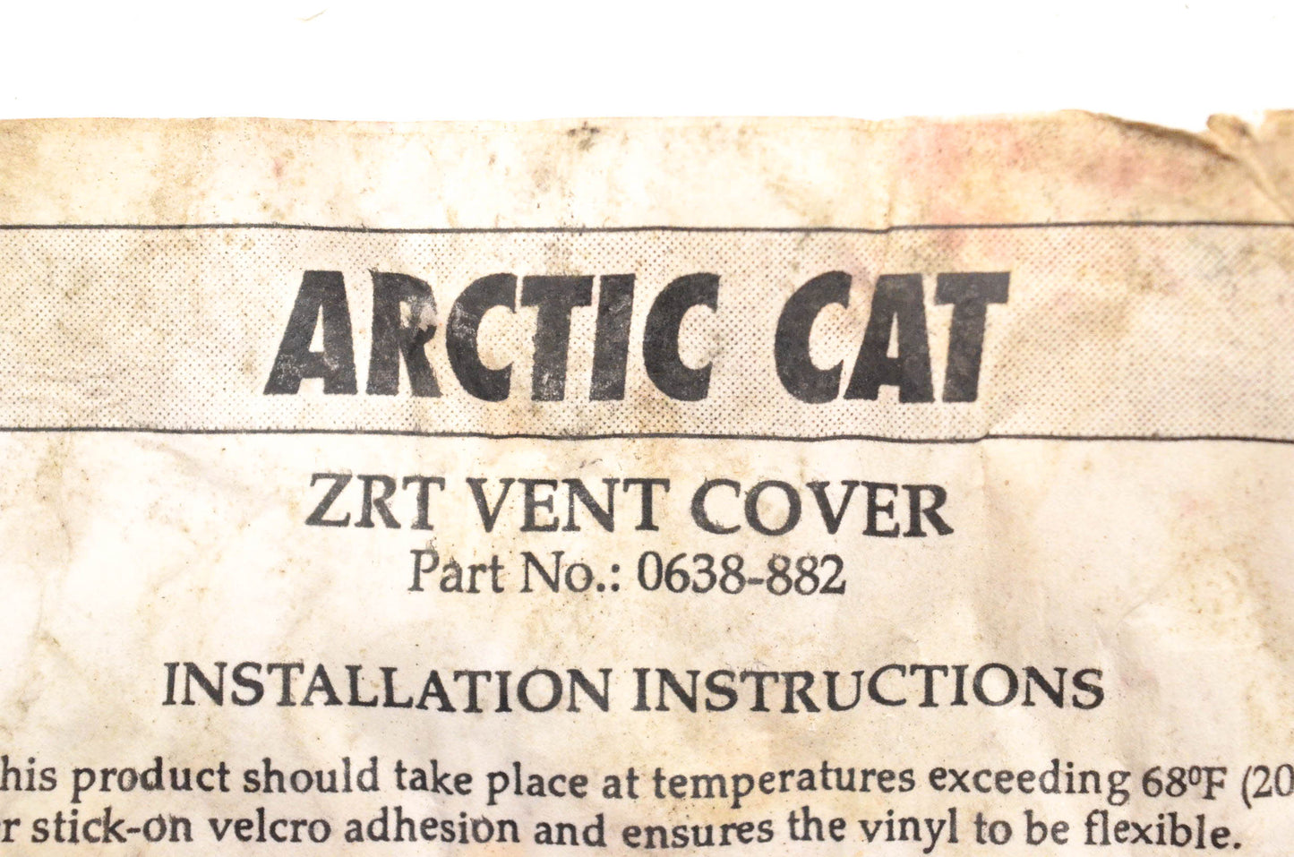 New OEM Arctic Cat 0638-882 ZRT Vent Cover NOS