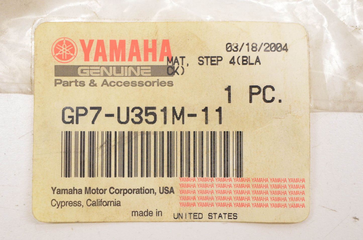 New OEM Yamaha GP7-U351M-11-00 Step Mat NOS