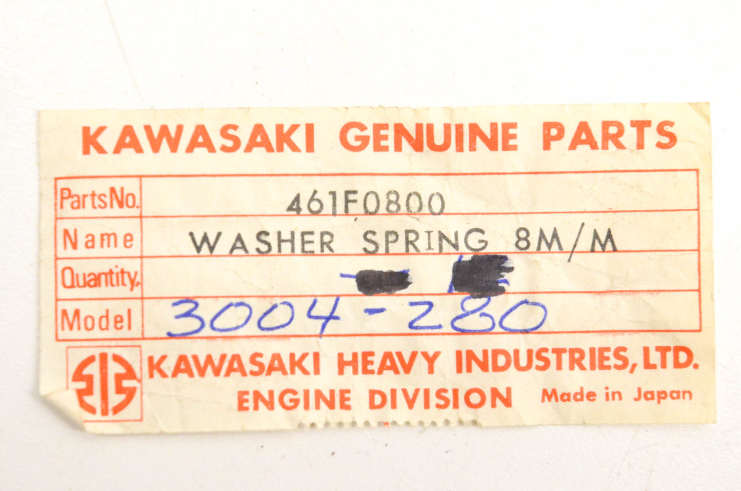 New OEM Kawasaki 461F0800 Spring Washers Qty 3 NOS