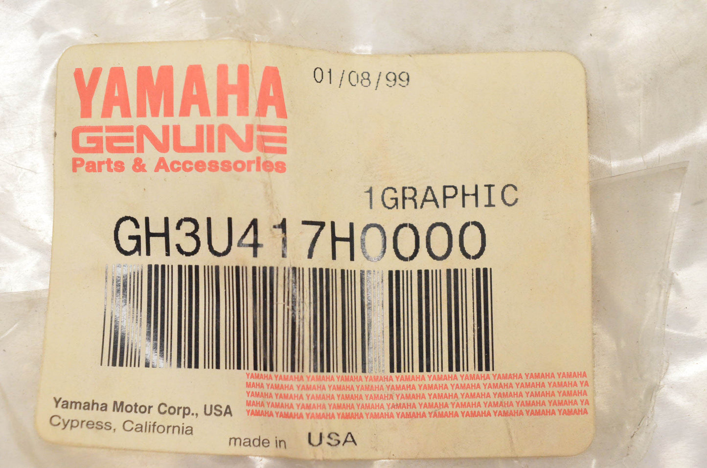 New OEM Yamaha GH3-U417H-00-00 Triple 1100 Decal NOS